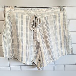 NWT TOBI Ladies Blue White Striped Drawstring Waist Shorts Lightweight Size S